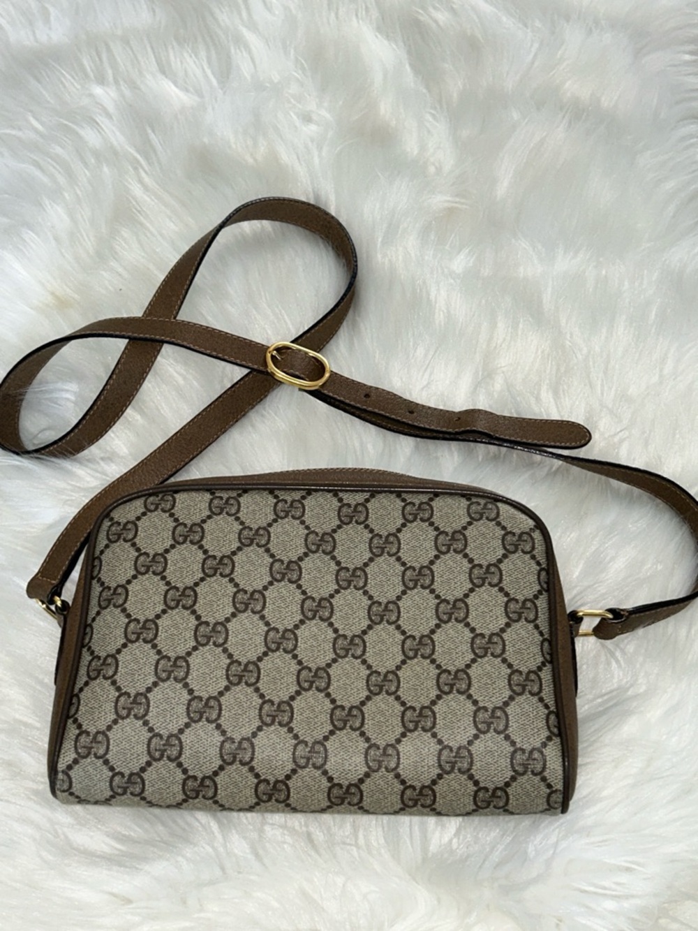 Gucci Beige Brown GG Canvas Crossbody with Green-Red Web and Gold Hardware - Picture 6 of 15
